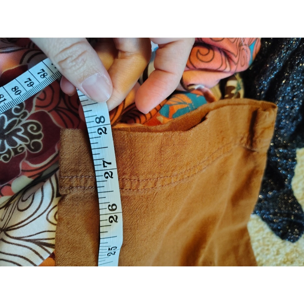 Free People Lotta Love Linen Trousers Terracotta Pleated Wide Leg Size 0 Brown - Picture 7 of 7